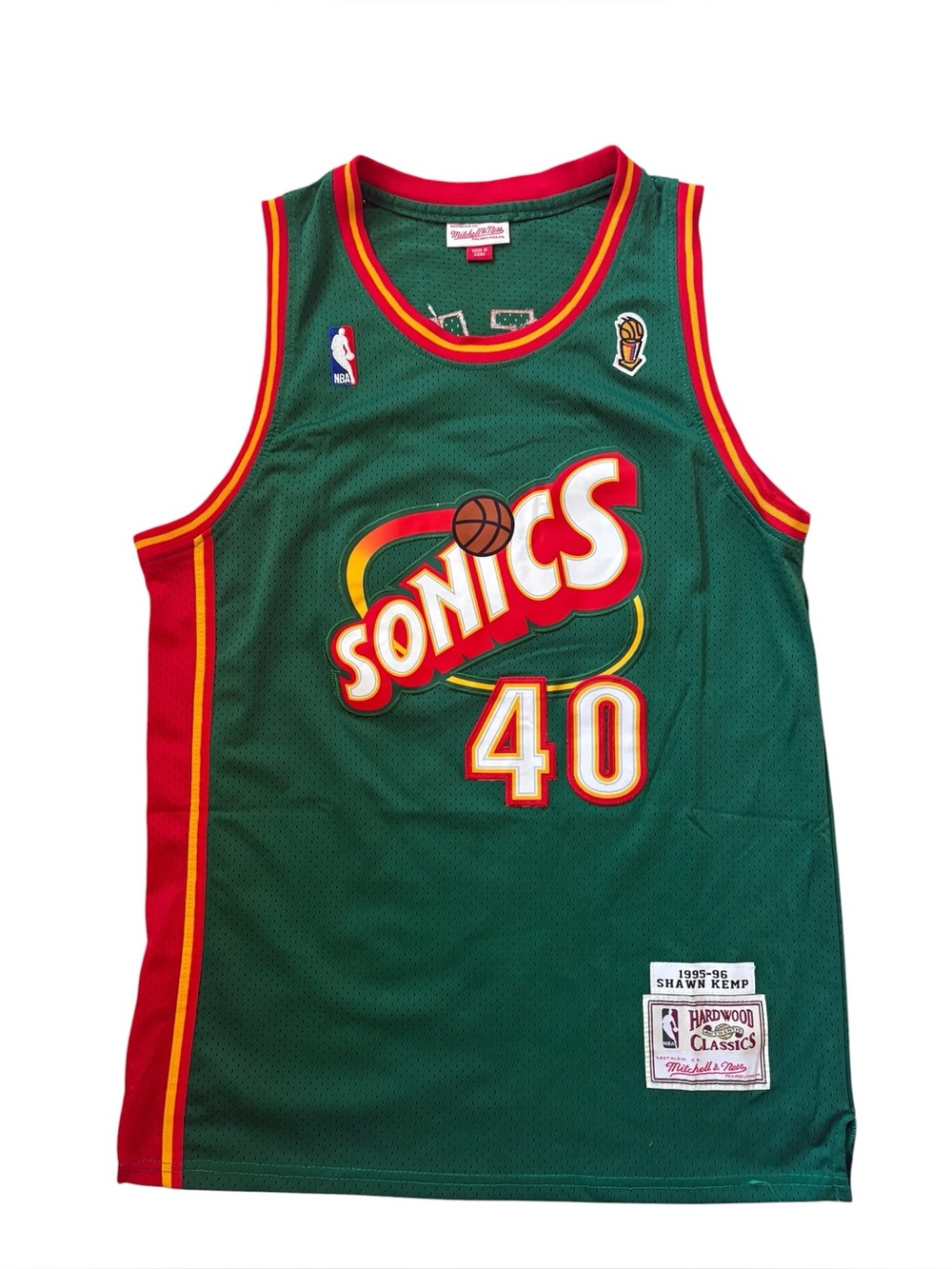 Mitchell & Ness Shawn Kemp Seattle Sonics 1995-96 Hardwood Classics Jersey Sz M